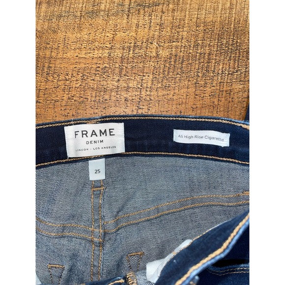 Womens Frame Ali High Rise Cigarette Slim Leg Blue Jean Size 25 - Picture 7 of 8